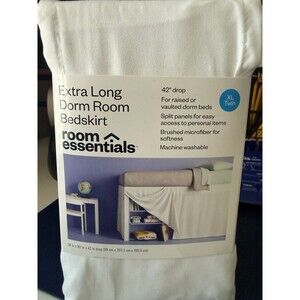 Extra Long Dorm Room Bedskirt 42” drop XL Twin